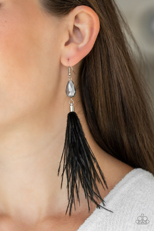 Showgirl Showcase-black-Paparazzi earrings