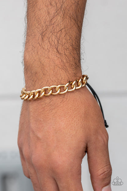 Sideline - gold - Paparazzi mens bracelet