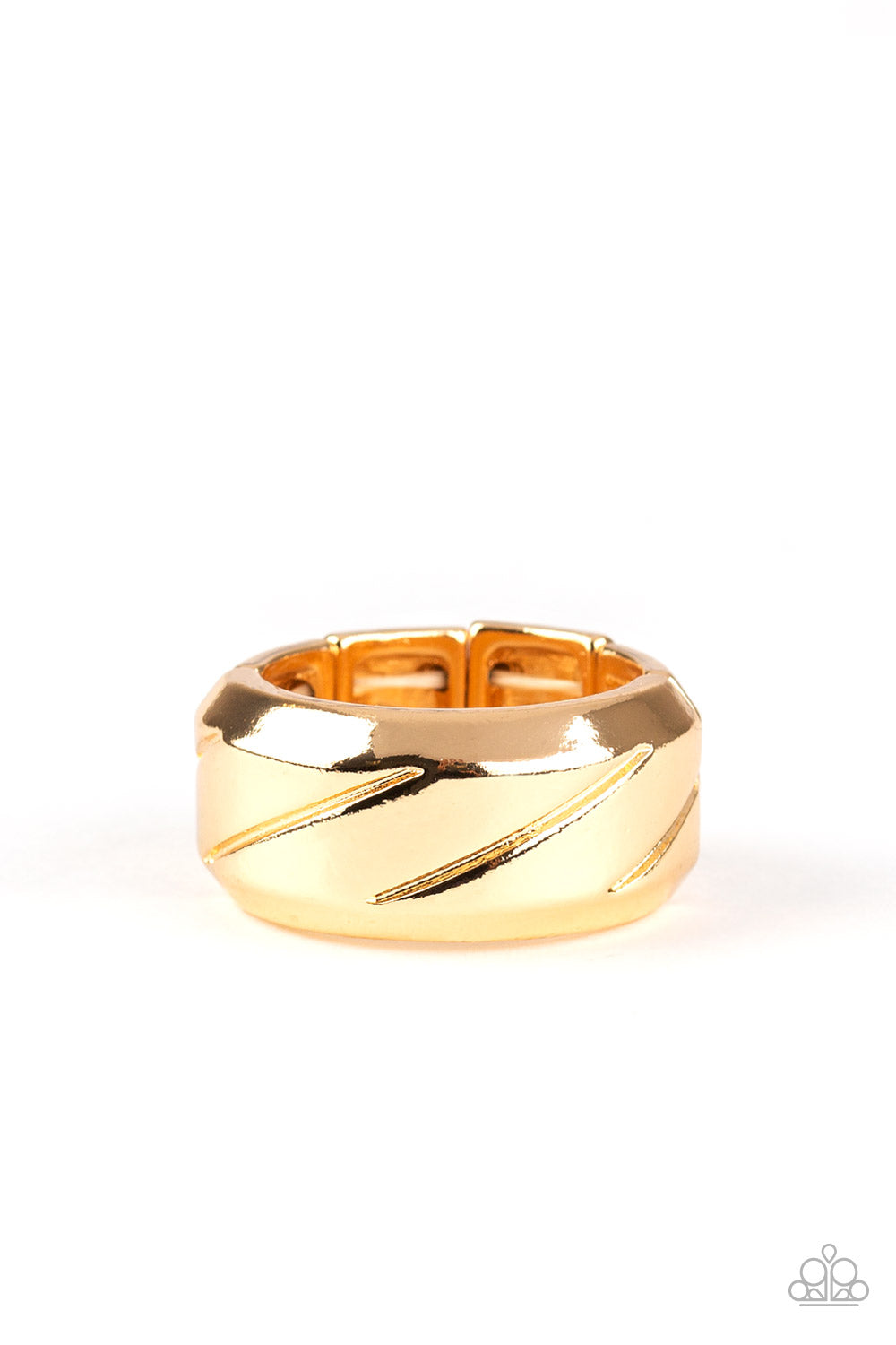 Sideswiped - gold - Paparazzi mens ring