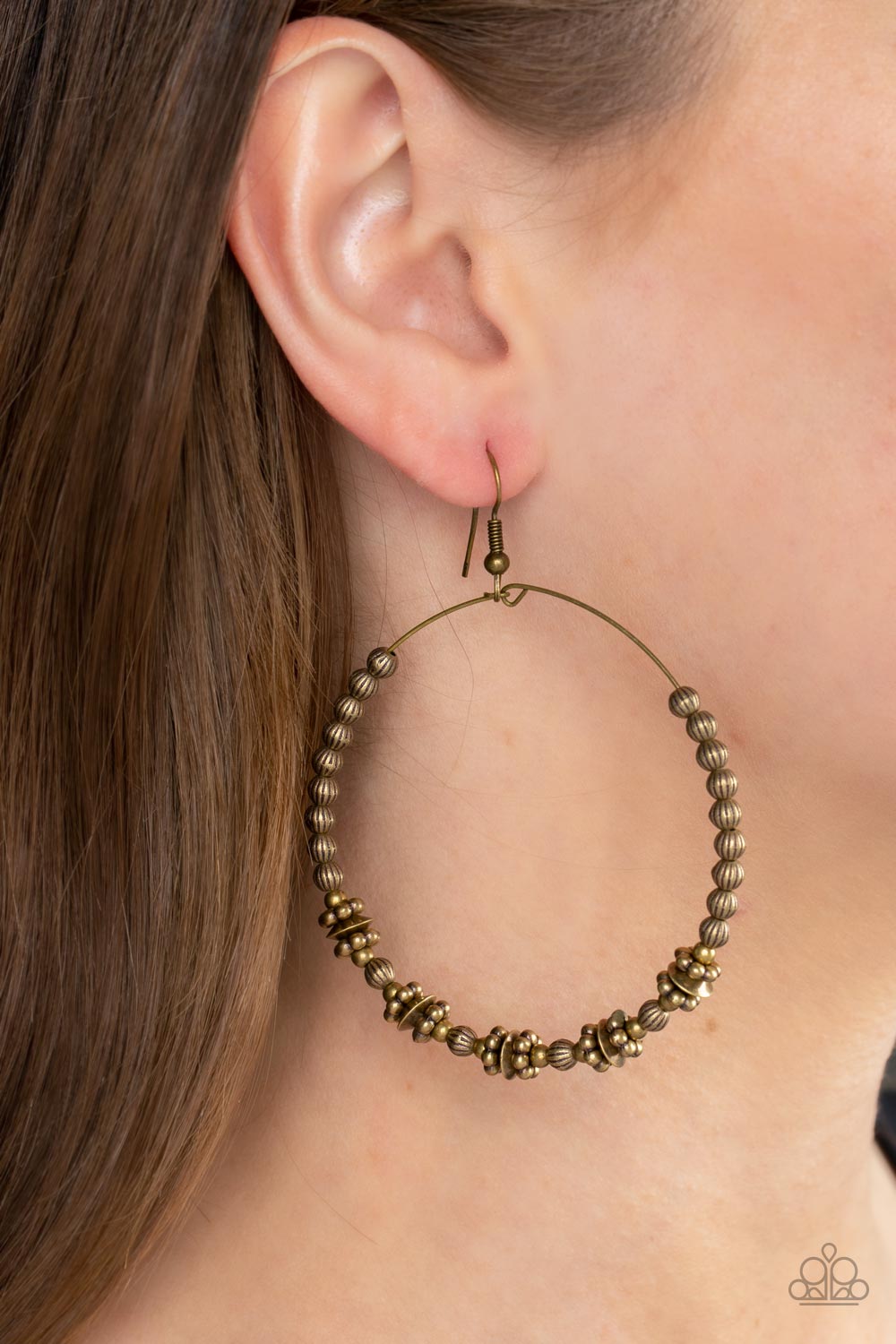 Simple Synchrony - brass - Paparazzi earrings