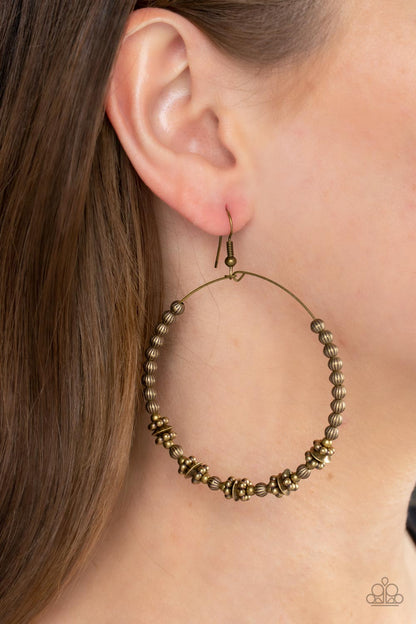 Simple Synchrony - brass - Paparazzi earrings