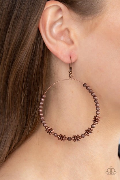 Simple Synchrony - copper - Paparazzi earrings