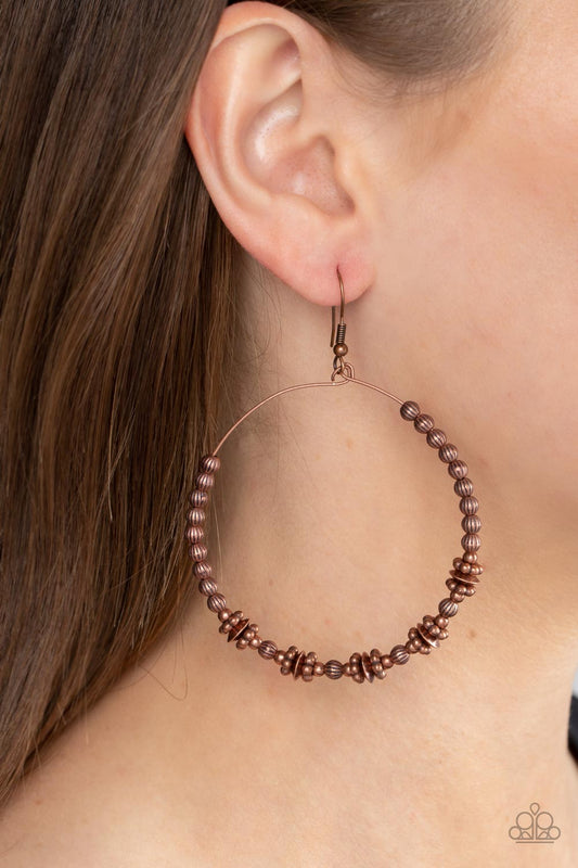 Simple Synchrony - copper - Paparazzi earrings