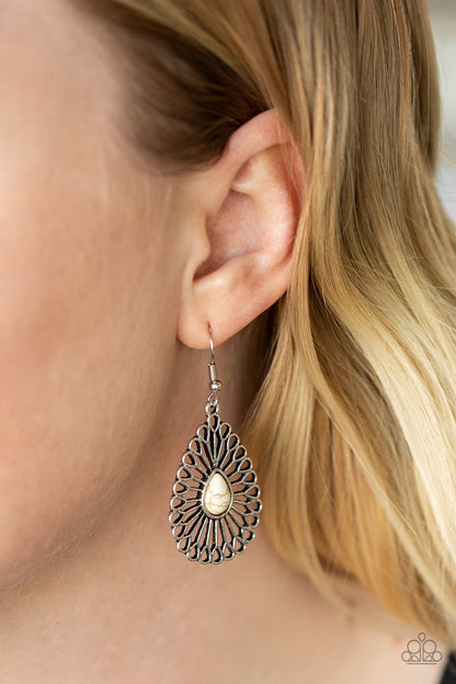 Simply Sedimentary-white-Paparazzi earrings
