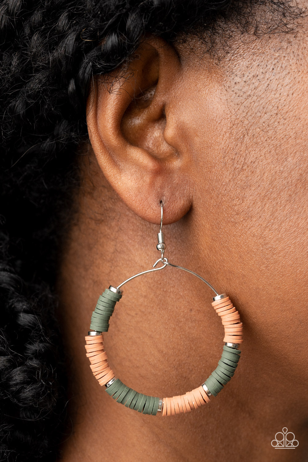 Skillfully Stacked - green - Paparazzi earrings