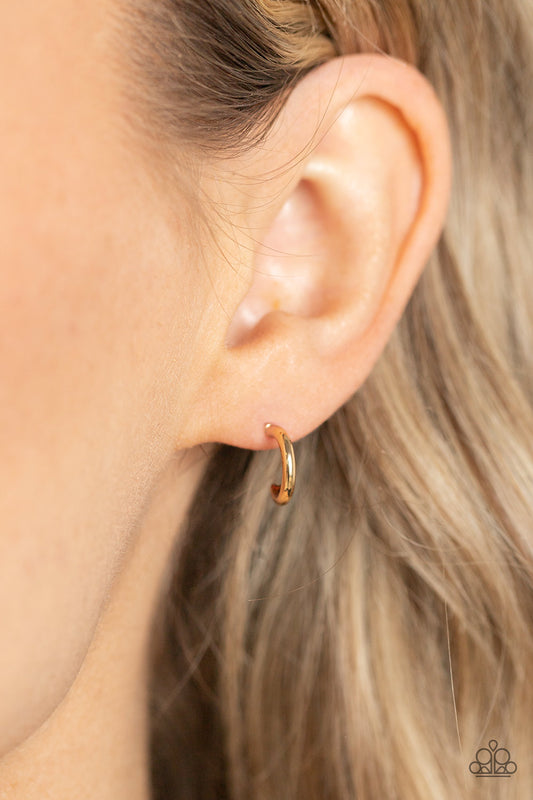 Skip the Small Talk - gold - Paparazzi earrings