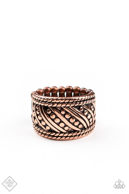 Slanted Shimmer - copper - Paparazzi ring