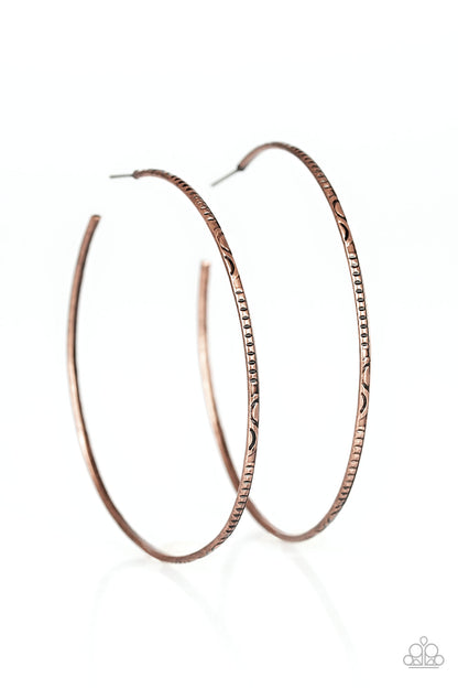 Sleek Fleek - copper - Paparazzi earrings