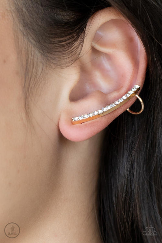 Sleekly Shimmering - gold - Paparazzi earrings