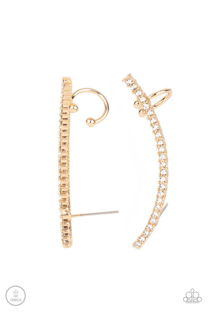 Sleekly Shimmering - gold - Paparazzi earrings