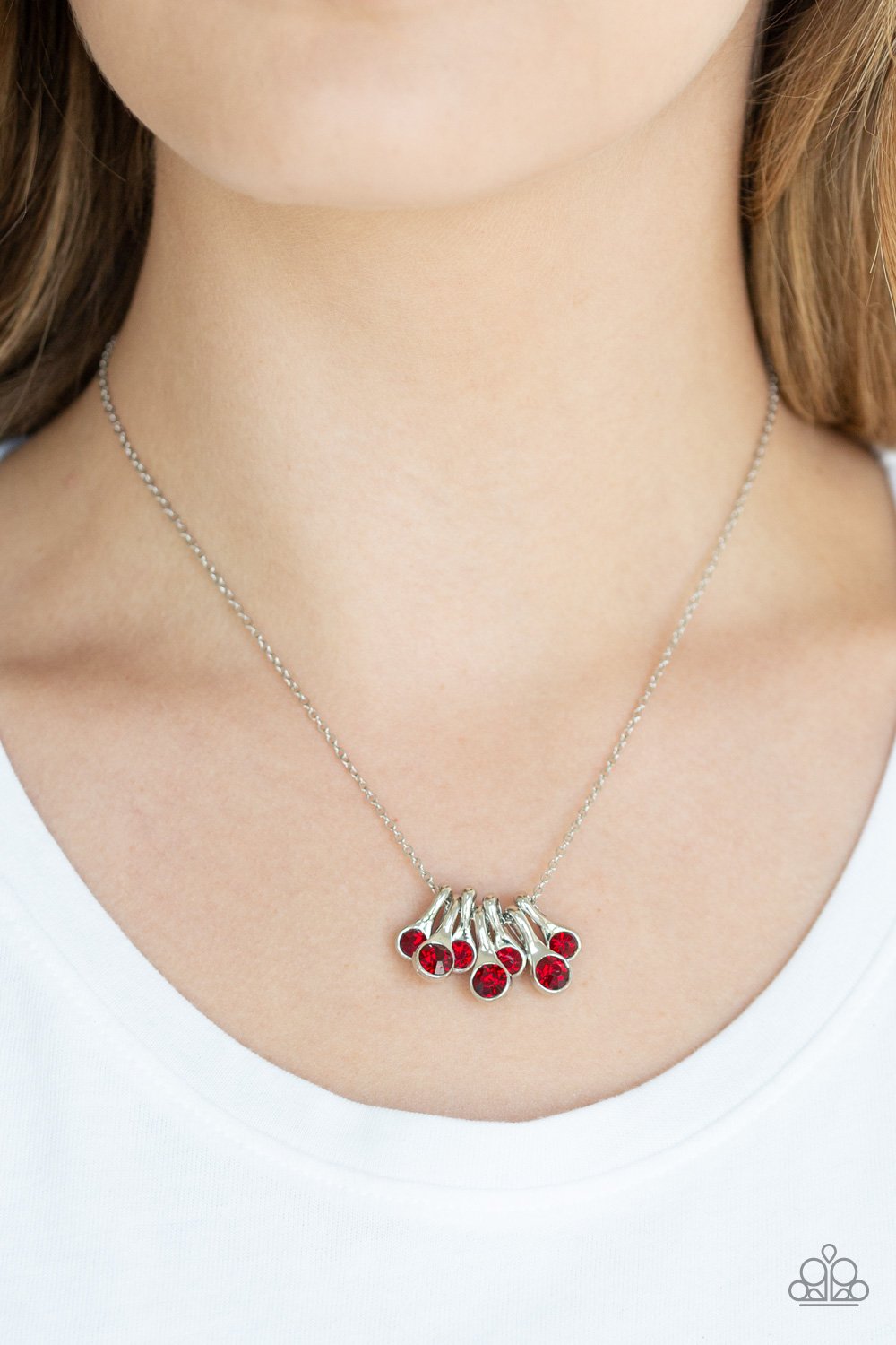 Slide into Shimmer-red-Paparazzi necklace