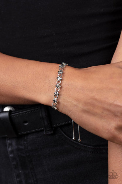 Slide On Over - silver - Paparazzi bracelet