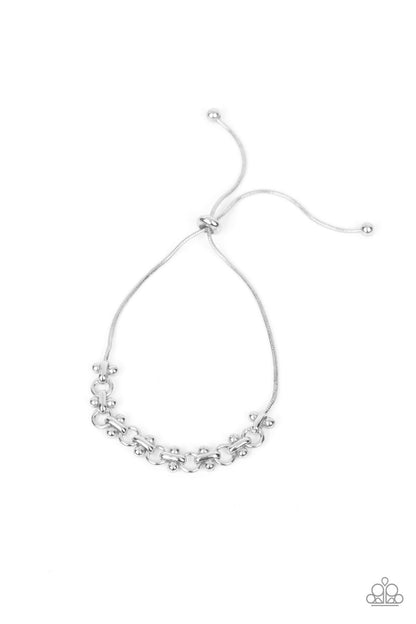 Slide On Over - silver - Paparazzi bracelet