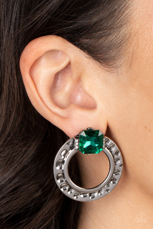 Smoldering Scintillation - green - Paparazzi earrings