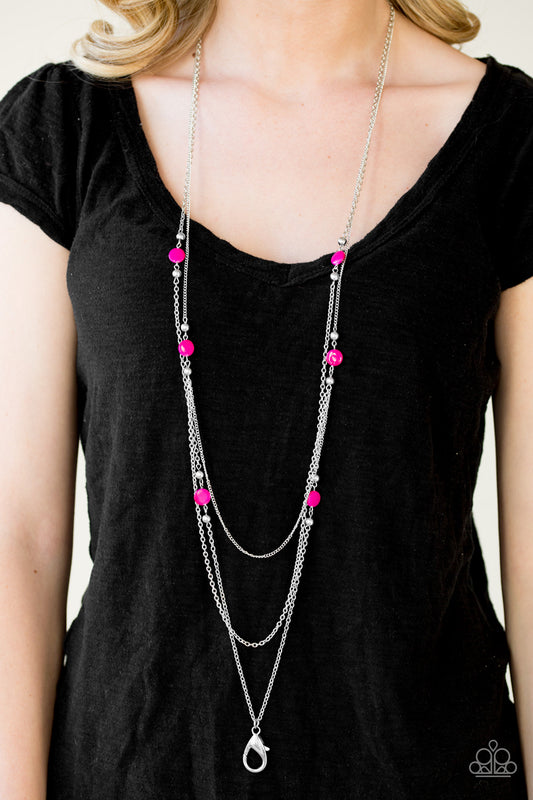 So Shore of Yourself - pink - Paparazzi lanyard necklace