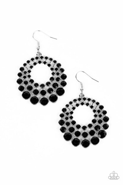 So Self-GLOW-rious - black - Paparazzi earrings