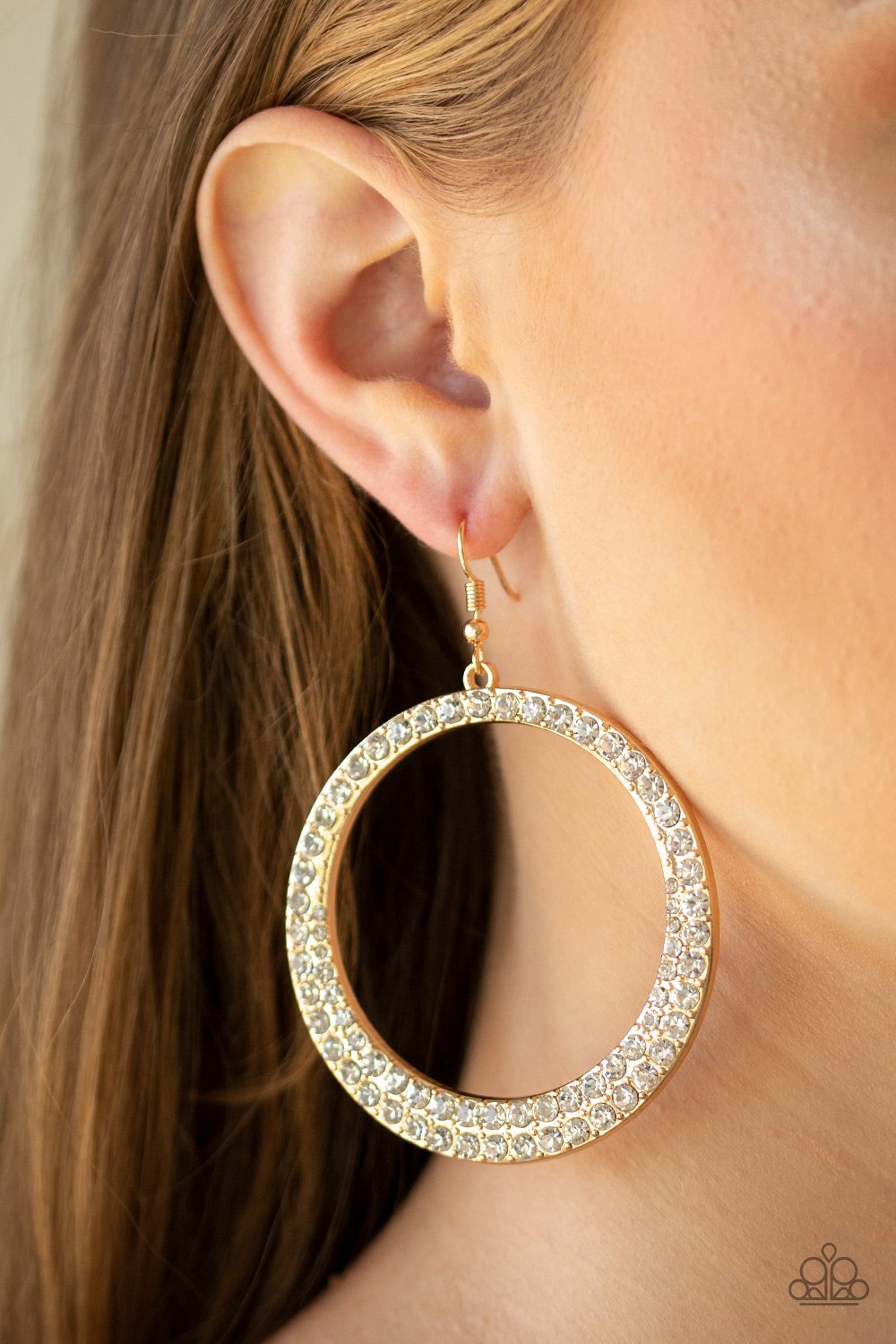 So Demanding-gold-Paparazzi earrings