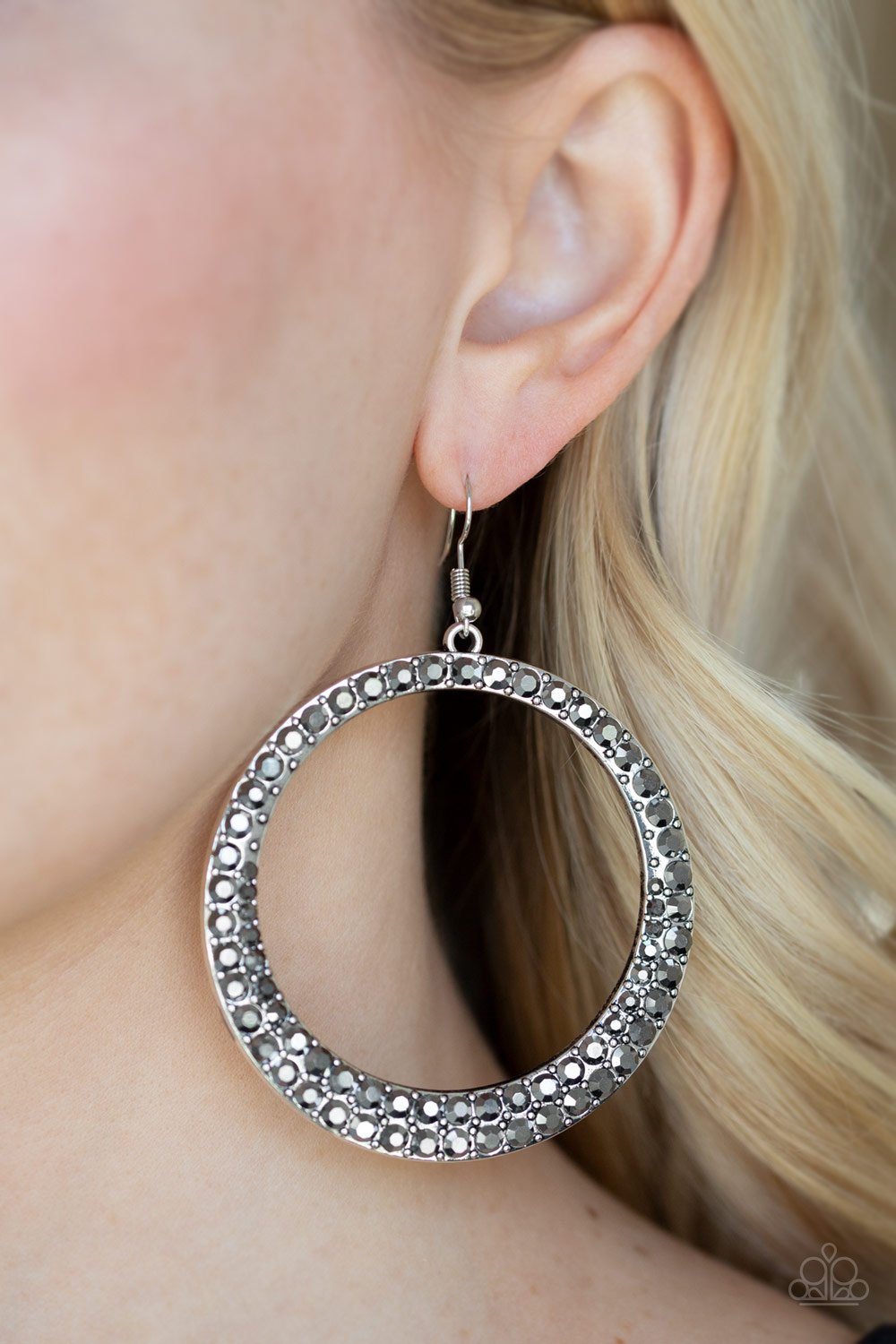 So Demanding-silver-Paparazzi earrings