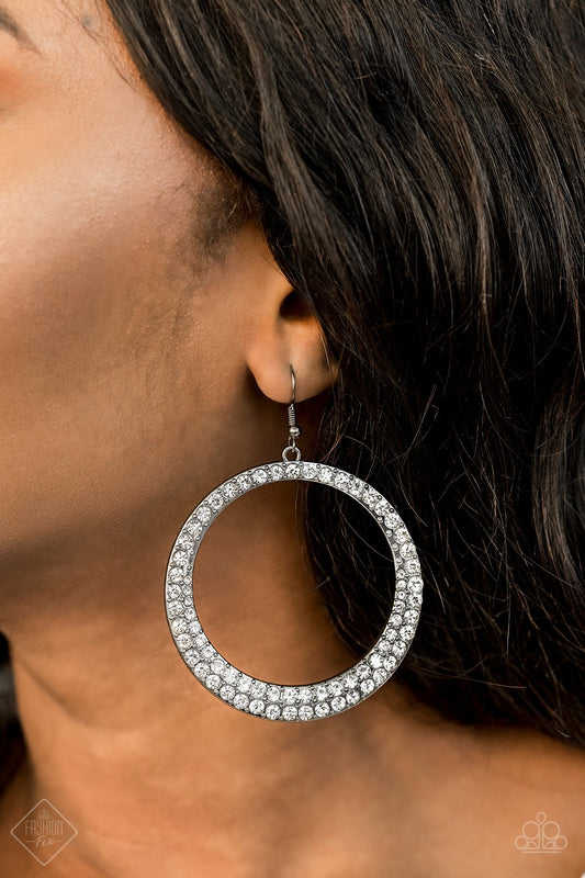So Demanding-white-Paparazzi earrings