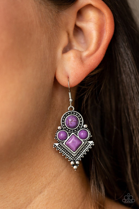 So Sonoran-purple-Paparazzi earrings