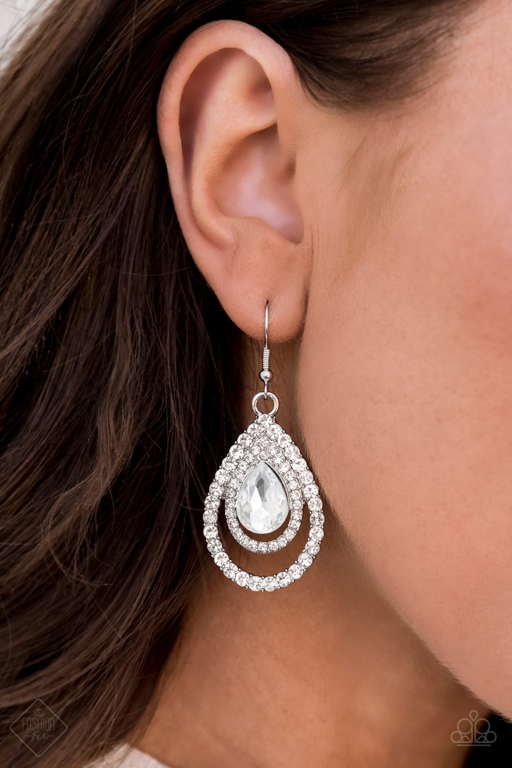 So the Story GLOWS-white-Paparazzi earrings