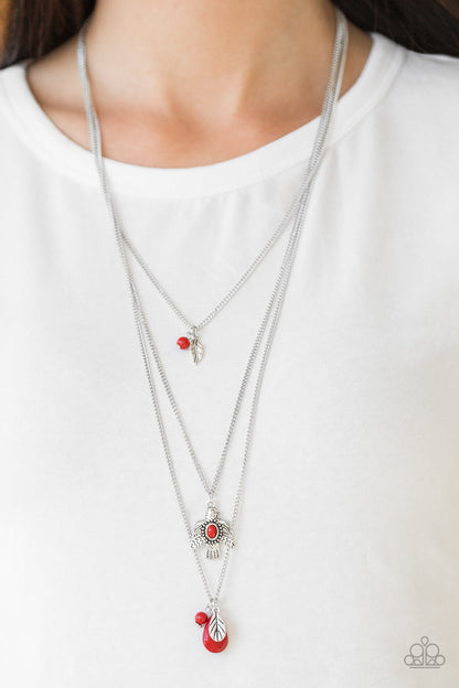 Soar With The Eagles - red - Paparazzi necklace