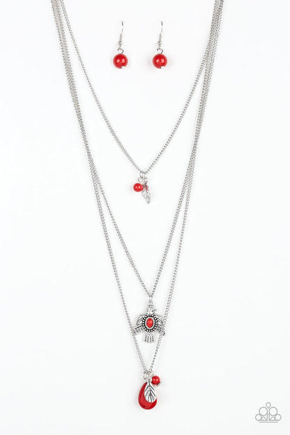 Soar With The Eagles - red - Paparazzi necklace