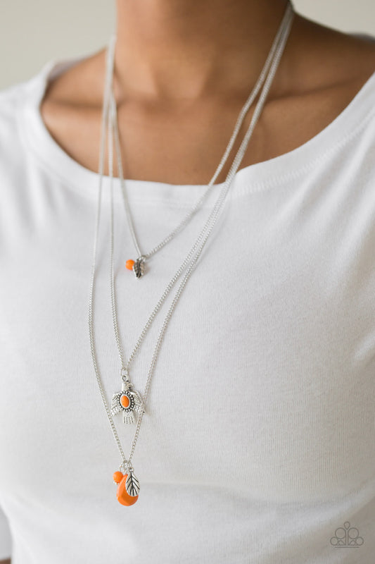 Soar With the Eagles - orange - Paparazzi necklace