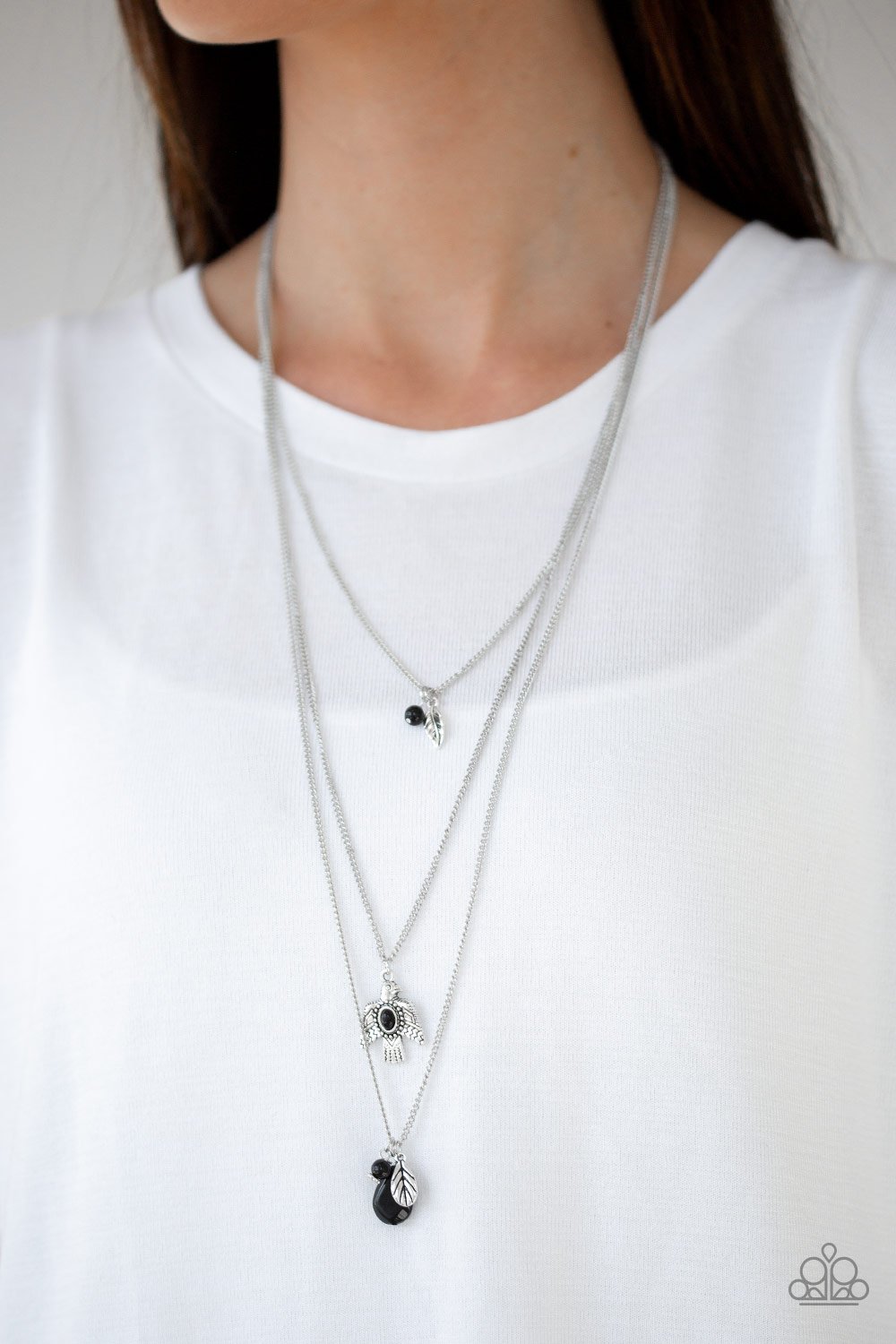 Soar With the Eagles-black-Paparazzi necklace