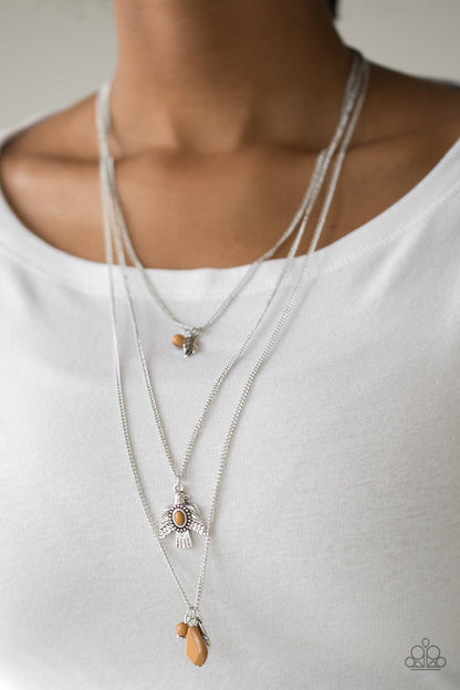 Soar With the Eagles-brown-Paparazzi necklace