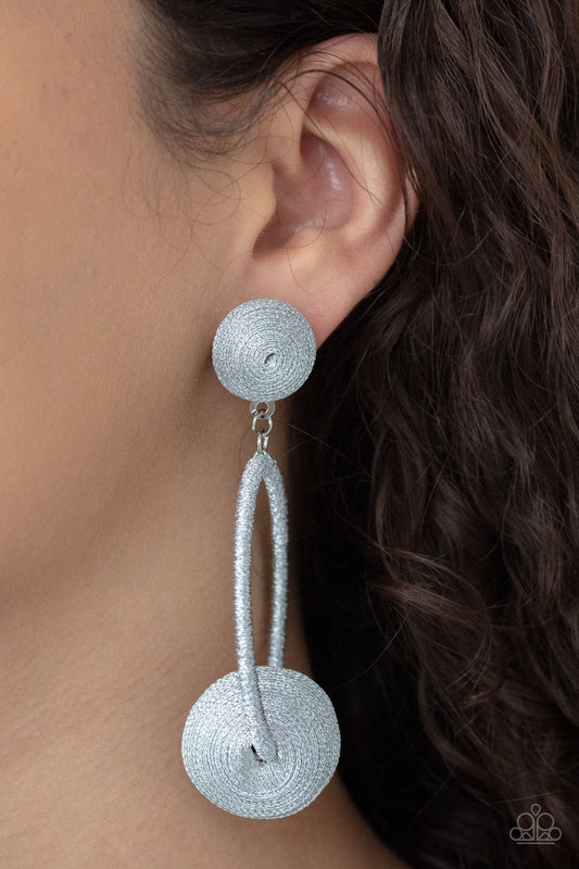 Social Sphere - silver - Paparazzi earrings