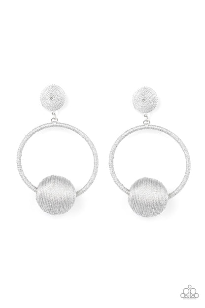 Social Sphere - silver - Paparazzi earrings