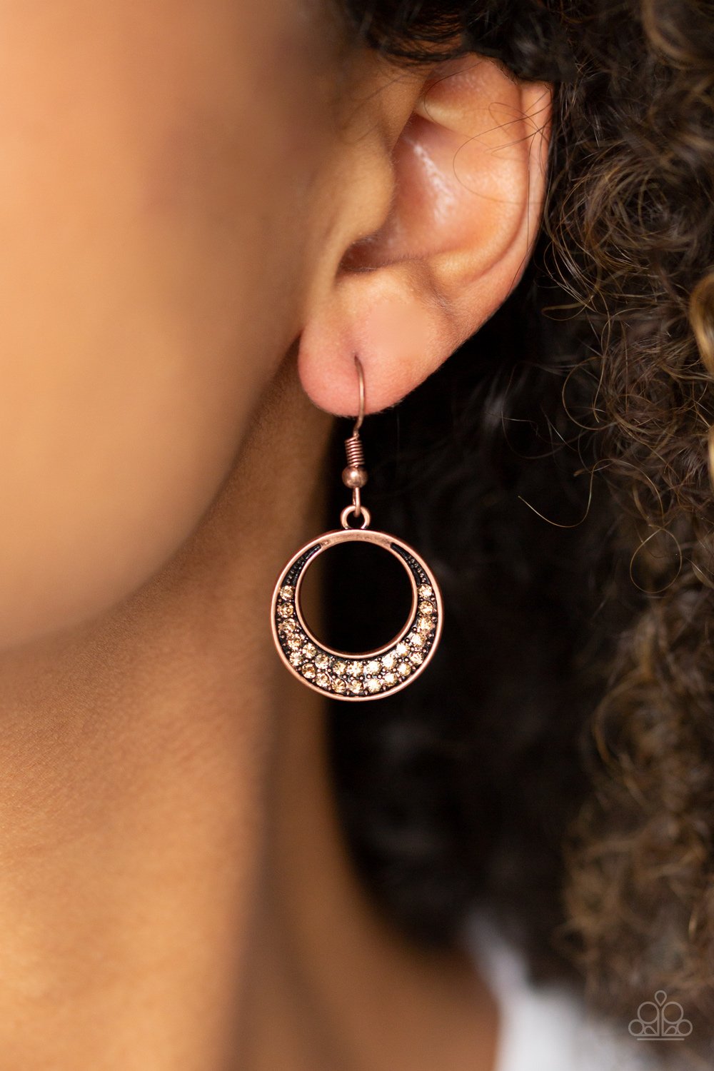 Socialite Luster-copper-Paparazzi earrings