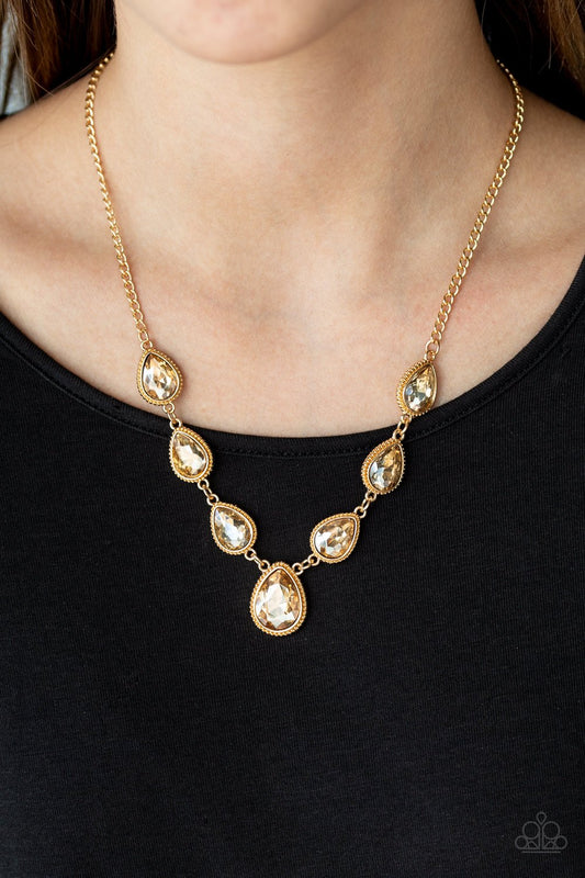 Socialite Social-gold-Paparazzi necklace