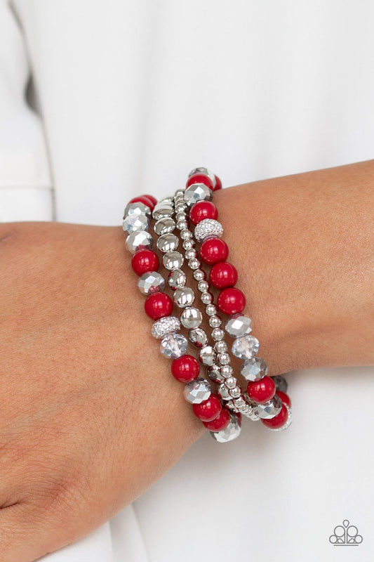 Socialize-red-Paparazzi bracelet