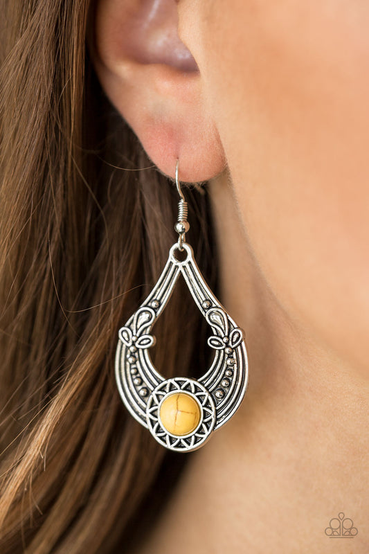 Sol Sonata - yellow - Paparazzi earrings