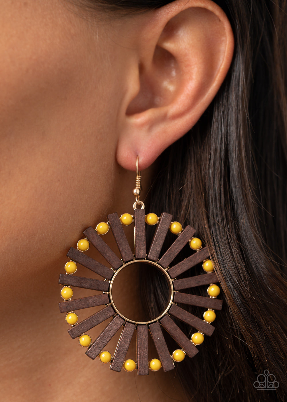 Solar Flare - yellow - Paparazzi earrings