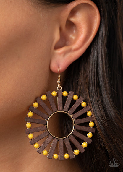 Solar Flare - yellow - Paparazzi earrings