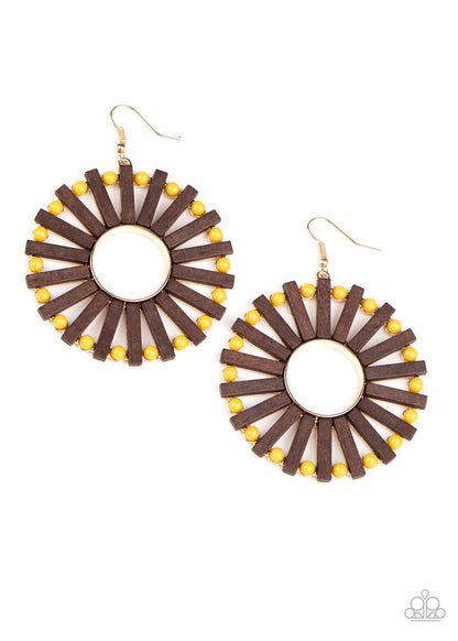 Solar Flare - yellow - Paparazzi earrings
