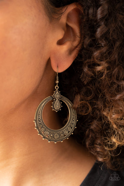 Solar Orbit - brass - Paparazzi earrings