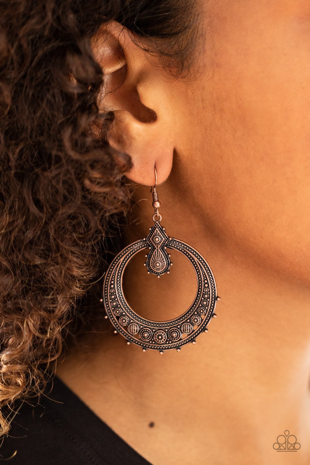 Solar Orbit - copper - Paparazzi earrings