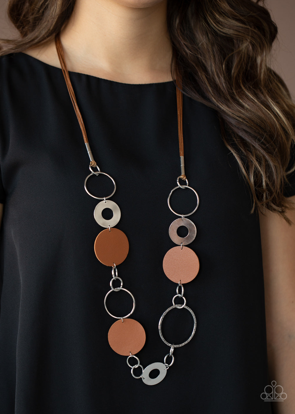 Sooner or LEATHER - brown - Paparazzi necklace