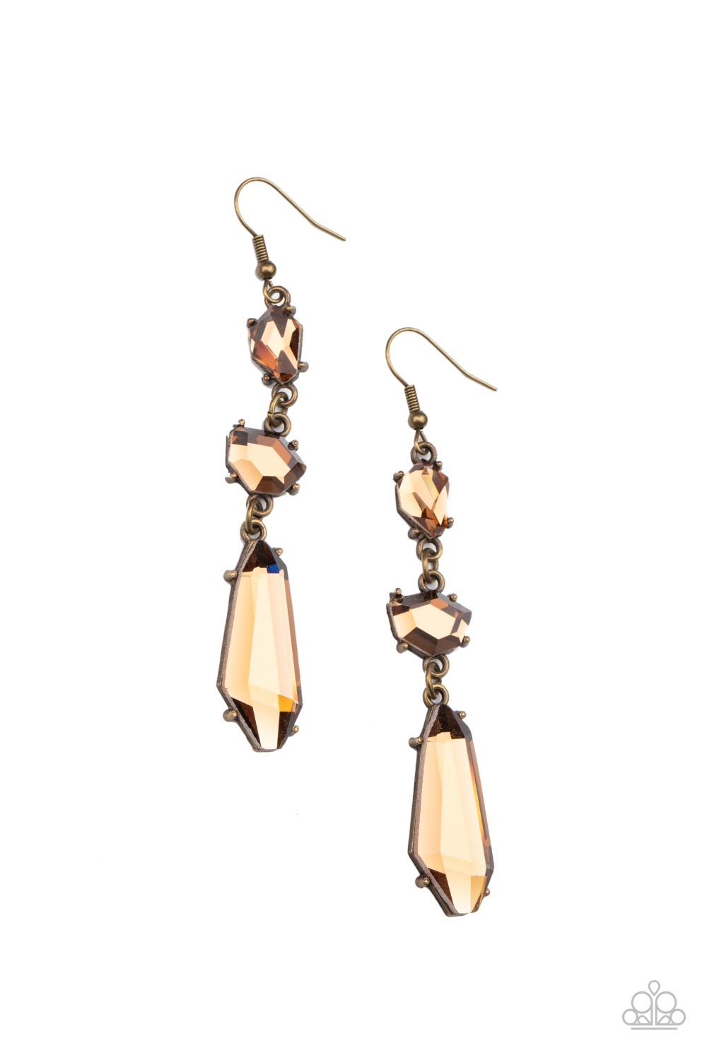 Sophisticated Smolder - brass - Paparazzi earrings