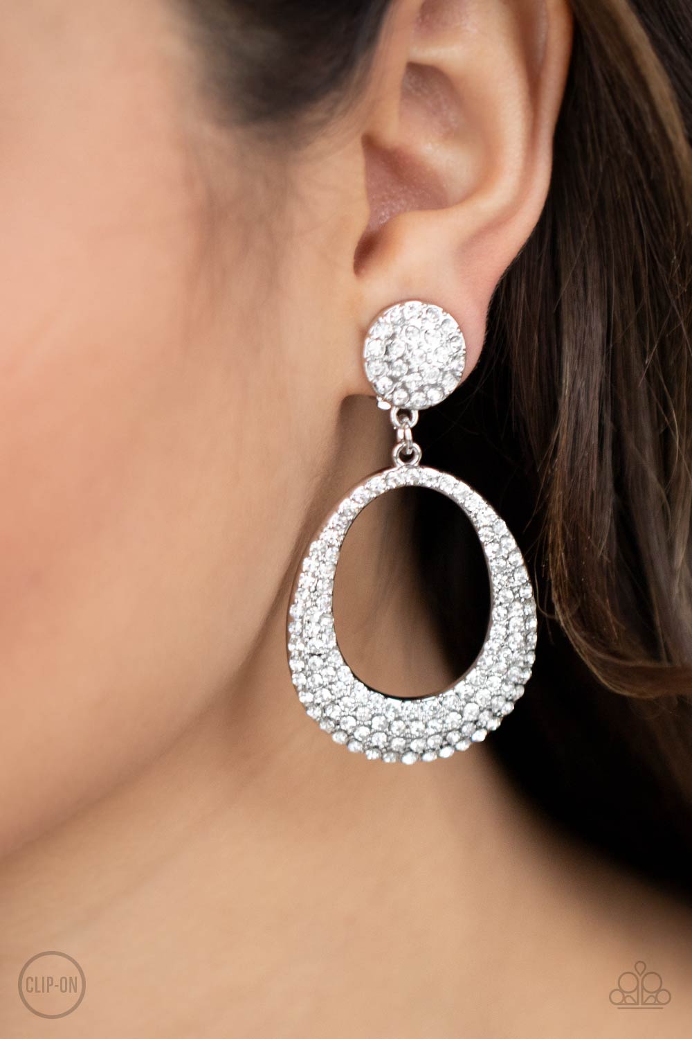Sophisticated Smolder - white - Paparazzi CLIP ON earrings