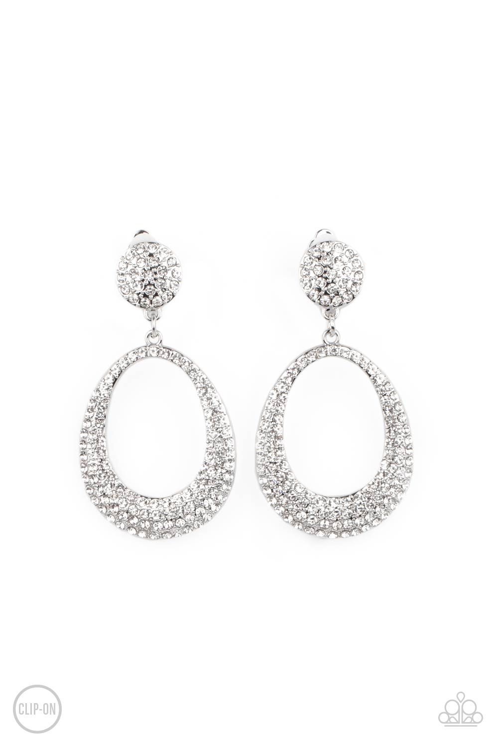 Sophisticated Smolder - white - Paparazzi CLIP ON earrings
