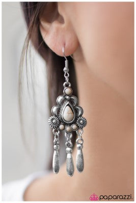 Southern Melodies - White - Paparazzi earrings