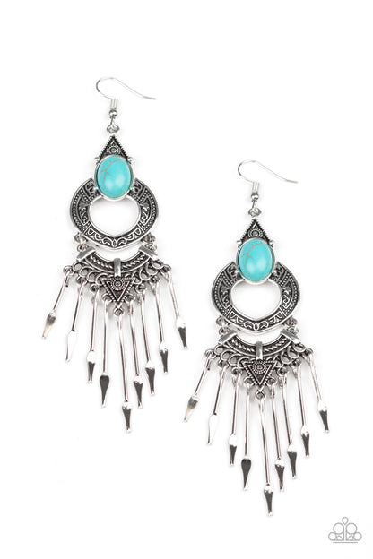 Southern Spearhead - blue - Paparazzi earrings