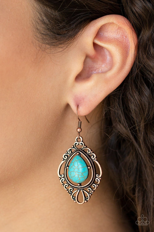 Southern Fairytale-copper-Paparazzi earrings
