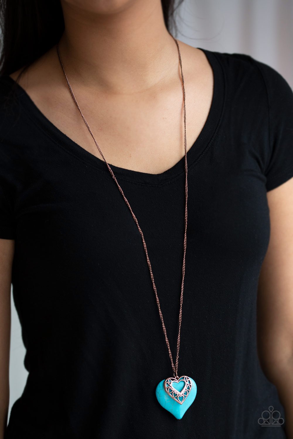 Southern Heart-copper-Paparazzi necklace