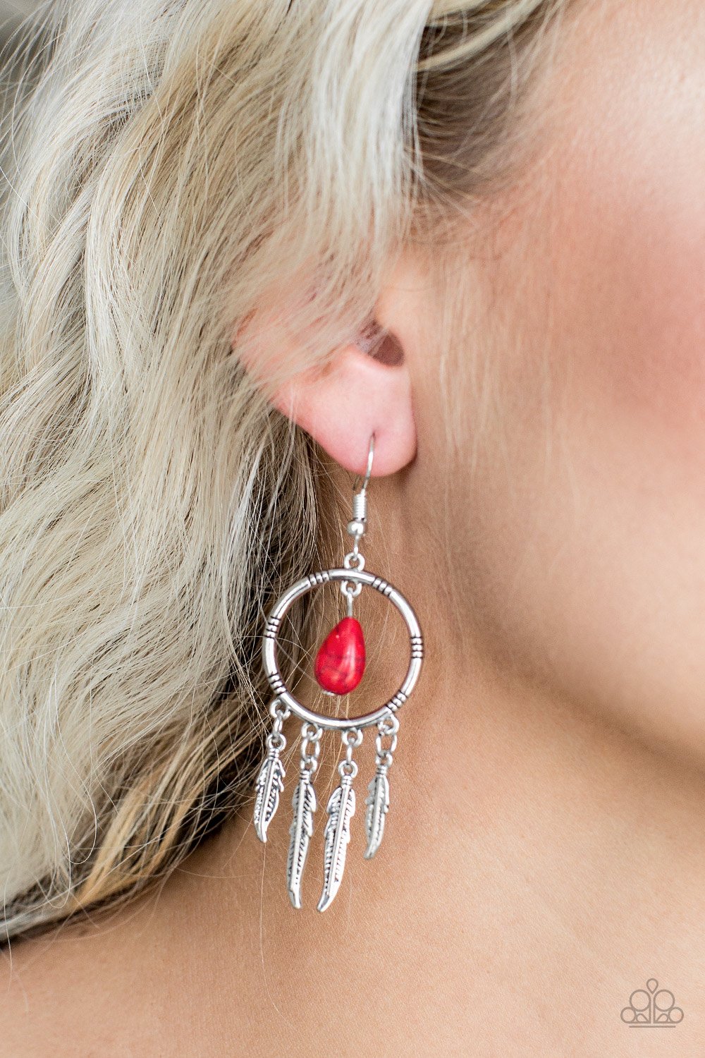 Southern Plains - red - Paparazzi earrings